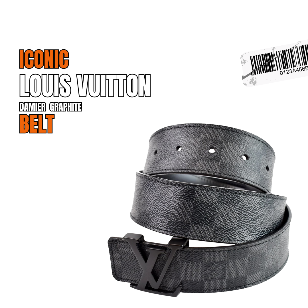 ICONIC LOUIS VUITTION BLK Checkered Belt