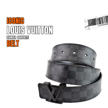 ICONIC LOUIS VUITTION BLK Checkered Belt