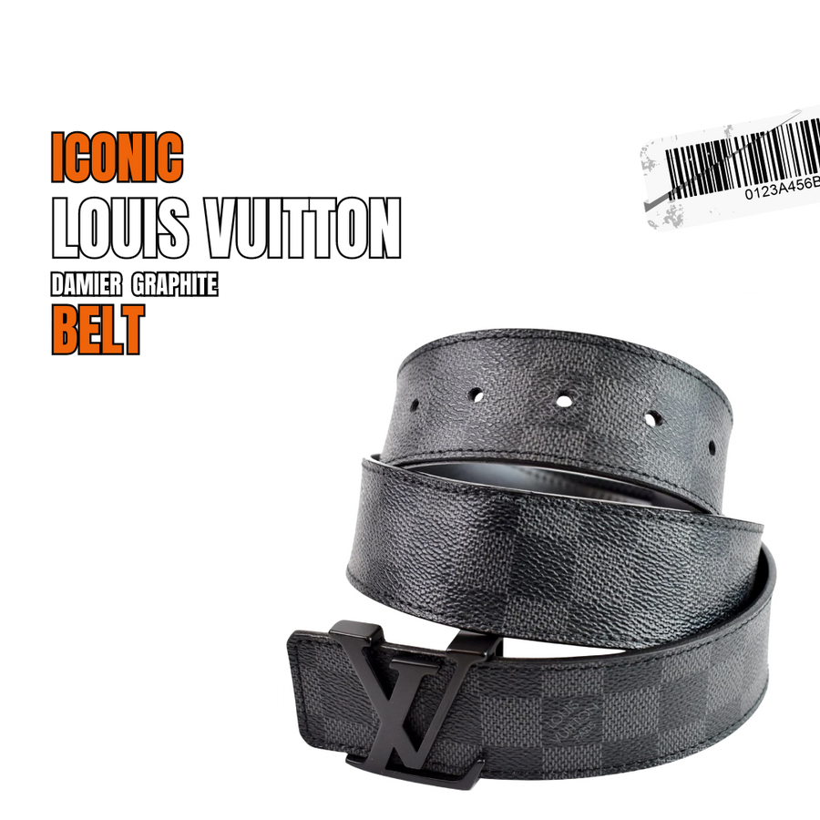 ICONIC LOUIS VUITTION BLK Checkered Belt